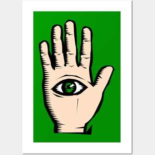 All Seeing Hand Mystic Eye Palm Posters and Art